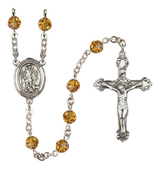 Sterling Silver 6mm Saint Lazarus  Engraved Catholic Rosaries