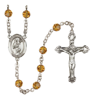 Sterling Silver 6mm Saint Scholastica  Engraved Catholic Rosaries