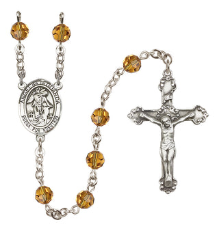 Sterling Silver 6mm Angel de la Guardia  Engraved Catholic Rosaries
