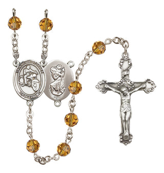 Sterling Silver 6mm Saint Christopher/Motorcycle Rosary