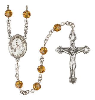 Sterling Silver 6mm Saint Finnian of Clonard  Engraved Catholic Rosaries