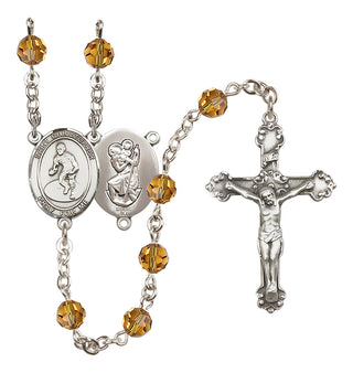 Sterling Silver 6mm Saint Christopher/Wrestling Rosary