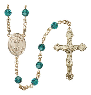14 Karat Gold-Filled 6mm Austrian Crystal San Francis Rosary in Zircon