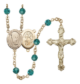 14 Karat Gold-Filled 6mm Austrian Crystal Saint Sebastian/Gymnastics Rosary in Zircon