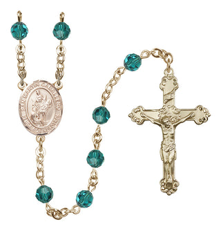 14 Karat Gold-Filled 6mm Austrian Crystal San Martin Caballero Rosary in Zircon