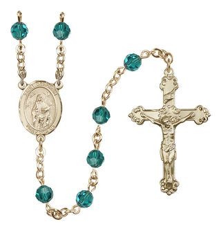 14 Karat Gold-Filled 6mm Austrian Crystal Saint Deborah Rosary in Zircon