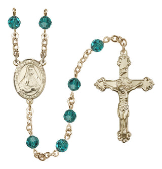 14 Karat Gold-Filled 6mm Austrian Crystal Saint Rose Philippine Duchesne Rosary in Zircon