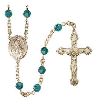 14 Karat Gold-Filled 6mm Austrian Crystal Saint Daria Rosary in Zircon