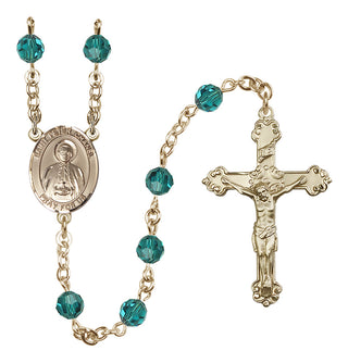 14 Karat Gold-Filled 6mm Austrian Crystal Saint Peter Chanel Rosary in Zircon