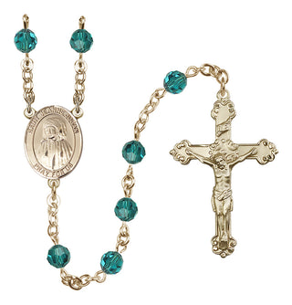 14 Karat Gold-Filled 6mm Austrian Crystal Saint Jeanne Jugan Rosary in Zircon