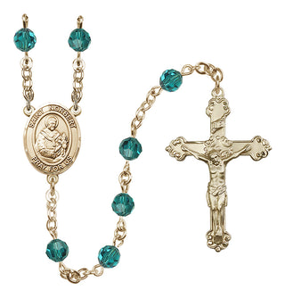 14 Karat Gold-Filled 6mm Austrian Crystal Saint Norbert of Xanten Rosary in Zircon
