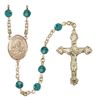 14 Karat Gold 6mm Austrian Crystal San Jose Rosary in Zircon