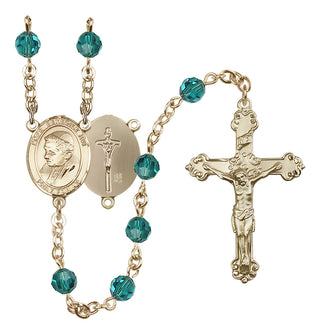 14 Karat Gold 6mm Austrian Crystal Pope Emeritace Benedict XVI Rosary in Zircon