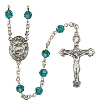 Sterling Silver 6mm Austrian Crystal Saint Catherine Laboure Rosary in Zircon