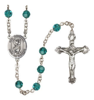 Sterling Silver 6mm San Cristobal  Engraved Catholic Rosaries