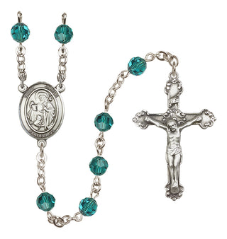 Sterling Silver 6mm Austrian Crystal Saint James the Greater Rosary in Zircon