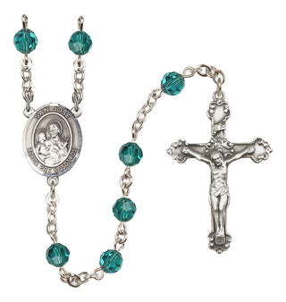 Sterling Silver 6mm Austrian Crystal San Jose Rosary in Zircon