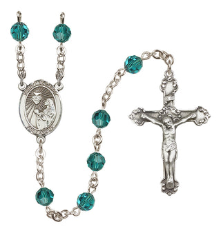 Sterling Silver 6mm Austrian Crystal Saint Margaret Mary Alacoque Rosary in Zircon