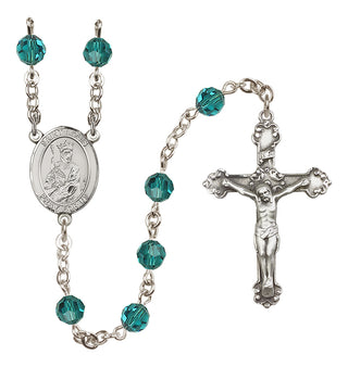 Sterling Silver 6mm Austrian Crystal Saint Louis Rosary in Zircon