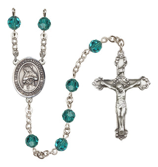 Sterling Silver 6mm Austrian Crystal Virgen de la Divina Providencia Rosary in Zircon