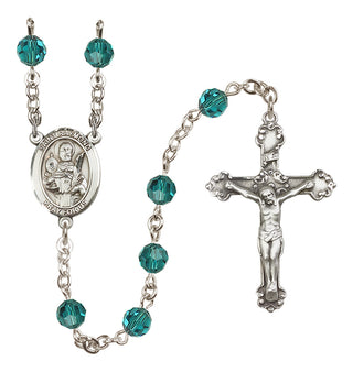 Sterling Silver 6mm Austrian Crystal Saint Raymond Nonnatus Rosary in Zircon