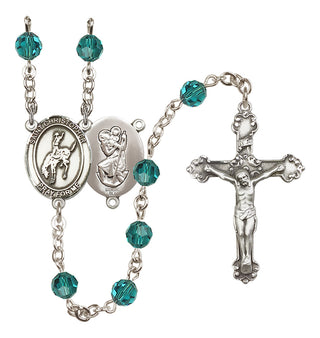 Sterling Silver 6mm Saint Christopher / Rodeo Rosary