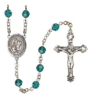 Sterling Silver 6mm Austrian Crystal San Martin Caballero Rosary in Zircon
