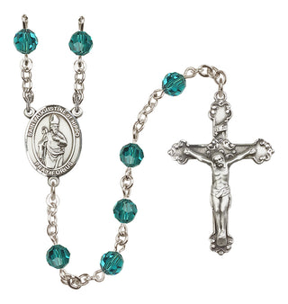 Sterling Silver 6mm Saint Augustine of Hippo  Engraved Catholic Rosaries
