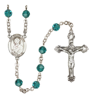 Sterling Silver 6mm Austrian Crystal Saint Dominic Savio Rosary in Zircon
