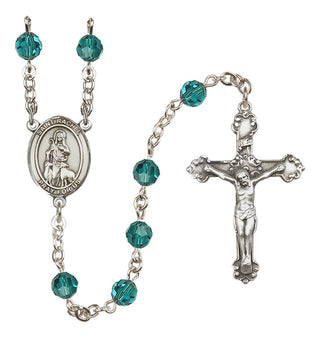 Sterling Silver 6mm Austrian Crystal Saint Rachel Rosary in Zircon
