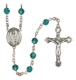 Sterling Silver 6mm Austrian Crystal Saint Grace Rosary in Zircon
