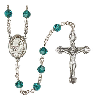 Sterling Silver 6mm Austrian Crystal Our Lady of Lourdes Rosary in Zircon