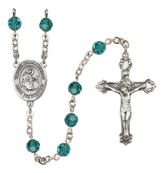 Sterling Silver 6mm Austrian Crystal Virgen de la Merced Rosary in Zircon