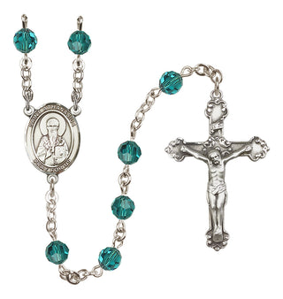 Sterling Silver 6mm Austrian Crystal Saint Athanasius Rosary in Zircon