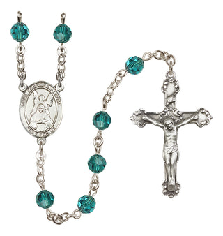 Sterling Silver 6mm Austrian Crystal Saint Frances of Rome Rosary in Zircon