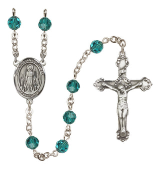 Sterling Silver 6mm Austrian Crystal Saint Juliana of Cumae Rosary in Zircon