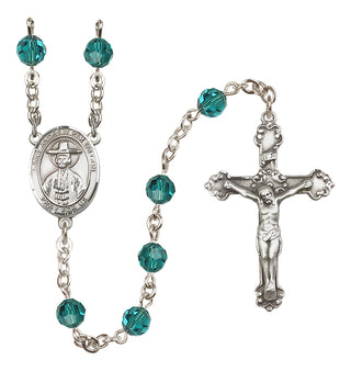 Sterling Silver 6mm Austrian Crystal Saint Andrew Kim Taegon Rosary in Zircon