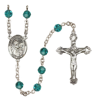Sterling Silver 6mm Austrian Crystal Saint Margaret Mary Alacoque Rosary in Zircon