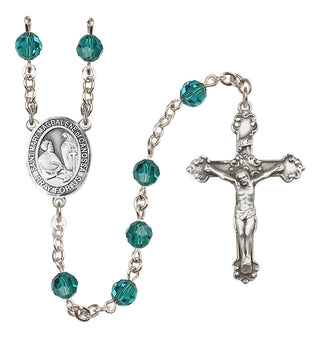 Sterling Silver 6mm Austrian Crystal Saint Mary Magdalene of Canossa Rosary in Zircon