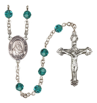 Sterling Silver 6mm Austrian Crystal Saint Jadwiga of Poland Rosary in Zircon