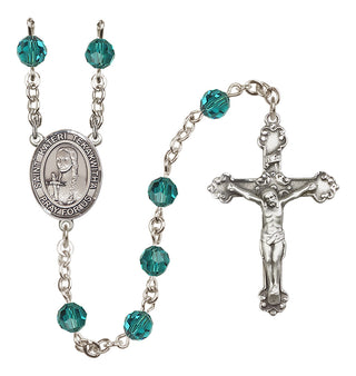 Sterling Silver 6mm Austrian Crystal Saint Kateri Tekakwitha Rosary in Zircon