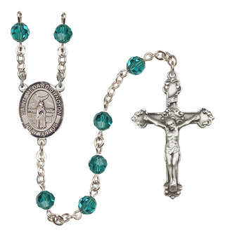 Sterling Silver 6mm Austrian Crystal Saint Medard of Noyon Rosary in Zircon