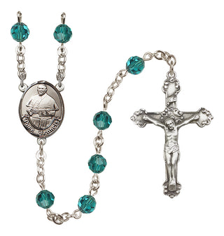 Sterling Silver 6mm Austrian Crystal Pope Francis Rosary in Zircon