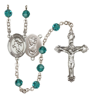 Sterling Silver 6mm Saint Christopher/Track&Field-Women Rosary