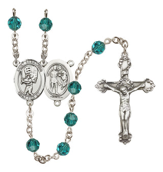 Sterling Silver 6mm Saint Sebastian / Baseball Rosary