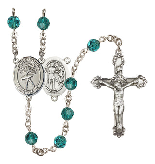 Sterling Silver 6mm Austrian Crystal Saint Sebastian / Dance Rosary in Zircon