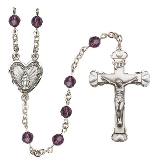 Sterling Silver 6mm Miraculous Heart Rosary