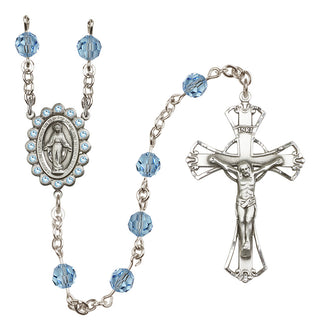 Sterling Silver 6mm Miraculous Rosary