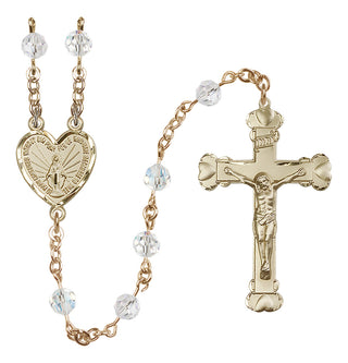 14 Karat Gold-Filled 6mm Austrian Crystal Miraculous Rosary in Crystal