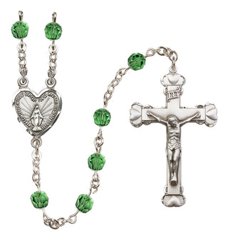 Sterling Silver 6mm Miraculous Heart Rosary